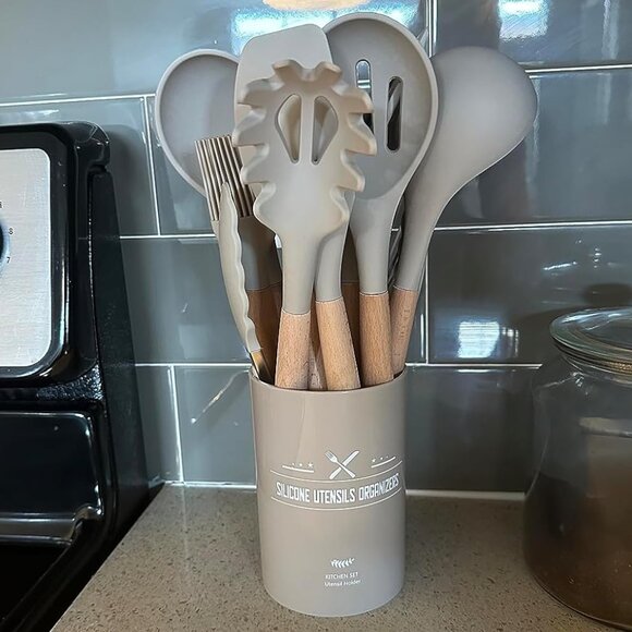 33 pcs Non-Stick Silicone Cooking Kitchen Utensils Spatula Set with Holder - Picture 2 of 16